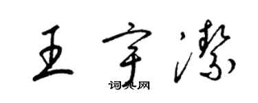 梁錦英王宇潔草書個性簽名怎么寫