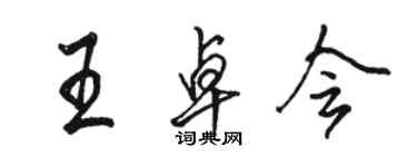 駱恆光王卓會行書個性簽名怎么寫