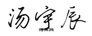 駱恆光湯宇辰行書個性簽名怎么寫