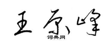 梁錦英王原峰草書個性簽名怎么寫