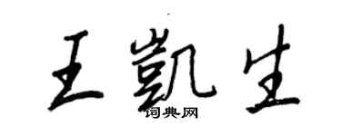 王正良王凱生行書個性簽名怎么寫