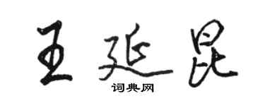 駱恆光王延昆行書個性簽名怎么寫