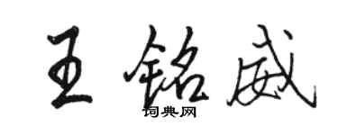駱恆光王銘威行書個性簽名怎么寫