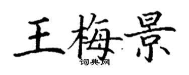 丁謙王梅景楷書個性簽名怎么寫