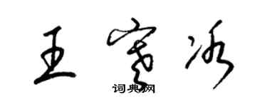 梁錦英王寒冰草書個性簽名怎么寫