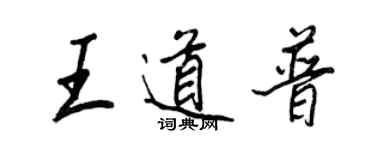 王正良王道普行書個性簽名怎么寫