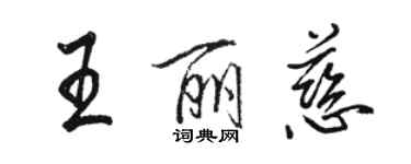 駱恆光王麗慈行書個性簽名怎么寫