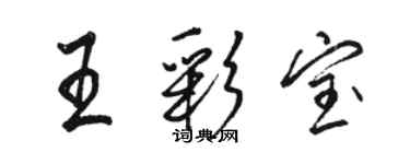 駱恆光王彩寶行書個性簽名怎么寫