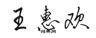 駱恆光王惠歡行書個性簽名怎么寫