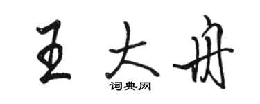 駱恆光王大舟行書個性簽名怎么寫