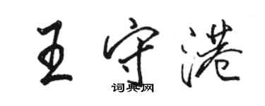 駱恆光王守港行書個性簽名怎么寫