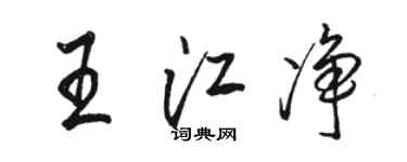 駱恆光王江淨行書個性簽名怎么寫