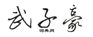 駱恆光武子豪行書個性簽名怎么寫