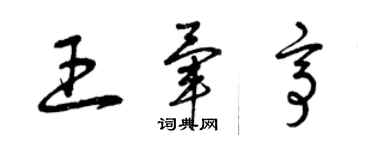 曾慶福王暈亭草書個性簽名怎么寫