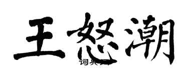 翁闓運王怒潮楷書個性簽名怎么寫