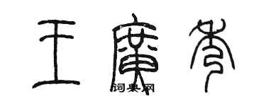 陳墨王廣秀篆書個性簽名怎么寫