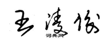 朱錫榮王凌俊草書個性簽名怎么寫