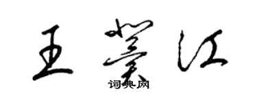 梁錦英王冀江草書個性簽名怎么寫