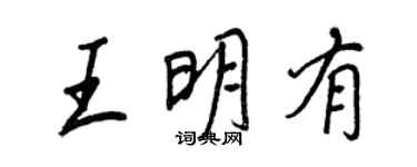 王正良王明有行書個性簽名怎么寫