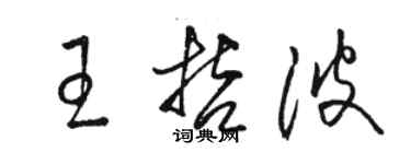 駱恆光王哲波草書個性簽名怎么寫