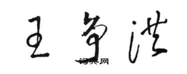 駱恆光王爭洪草書個性簽名怎么寫