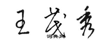 駱恆光王茂秀草書個性簽名怎么寫