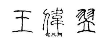 陳聲遠王偉翌篆書個性簽名怎么寫