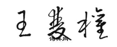 駱恆光王雙權草書個性簽名怎么寫