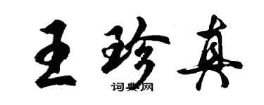 胡問遂王珍真行書個性簽名怎么寫