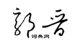 梁錦英郭晉草書個性簽名怎么寫