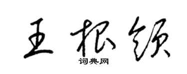 梁錦英王根領草書個性簽名怎么寫