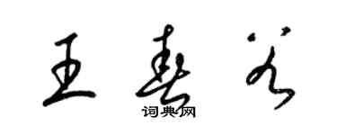 梁錦英王春穀草書個性簽名怎么寫