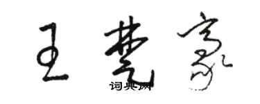 駱恆光王楚豪草書個性簽名怎么寫