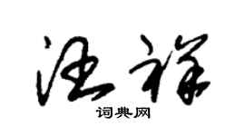 朱錫榮汪祥草書個性簽名怎么寫