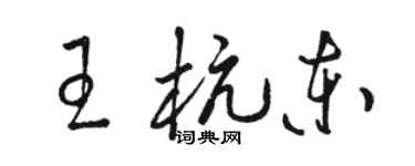 駱恆光王杭東草書個性簽名怎么寫