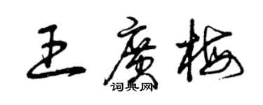 曾慶福王廣梅草書個性簽名怎么寫
