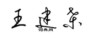 梁錦英王建桑草書個性簽名怎么寫