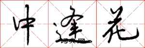 曾慶福中逢花行書怎么寫