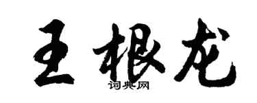 胡問遂王根龍行書個性簽名怎么寫