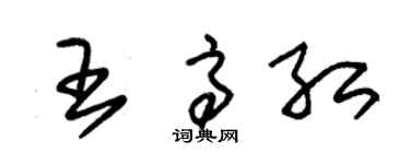 朱錫榮王高紅草書個性簽名怎么寫