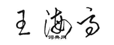 駱恆光王海高草書個性簽名怎么寫