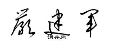 梁錦英嚴建軍草書個性簽名怎么寫