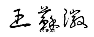 曾慶福王蘇徽草書個性簽名怎么寫