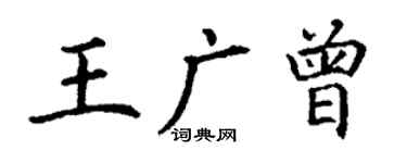丁謙王廣曾楷書個性簽名怎么寫