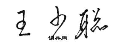 駱恆光王少聰草書個性簽名怎么寫
