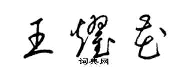 梁錦英王耀花草書個性簽名怎么寫