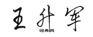 駱恆光王升軍行書個性簽名怎么寫