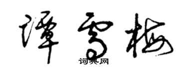 曾慶福譚雪梅草書個性簽名怎么寫