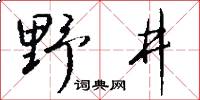 野井怎么寫好看
