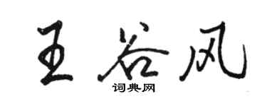 駱恆光王谷風行書個性簽名怎么寫